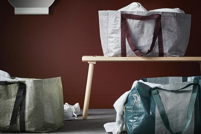 New designs of Ikea's Frakta bag (above) and a sofa from the Ypperlig collection.
