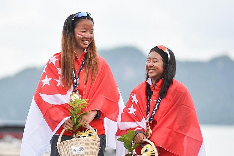 Three months before the SEA Games, in which Cheryl Teo (far left) and Yukie Yokoyama won the 470 gold, both had decided to put their studies on hold to help their quest for a medal at the 2018 Asian Games in Indonesia.