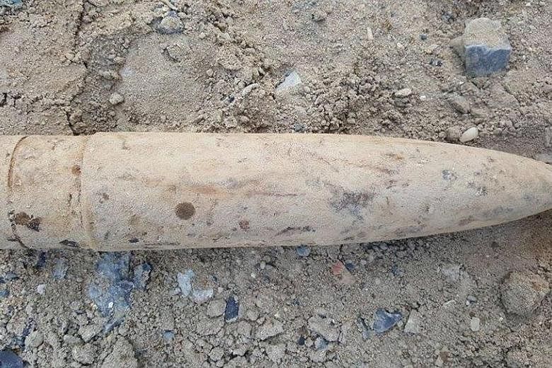 The relic found on Jurong Island was a 70mm high explosive projectile from World War II. It was disposed of at the site.