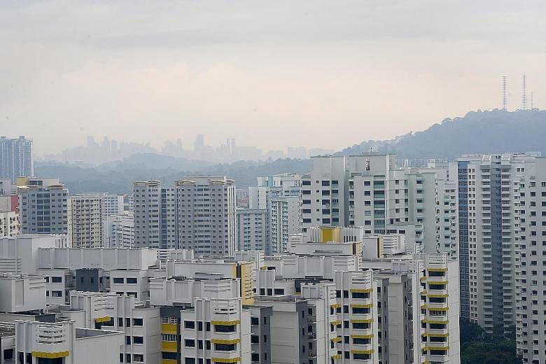 A view of Bukit Panjang taken at 3.48pm on Tuesday. Though hazy conditions were reported in parts of Singapore, PSI levels were in the moderate range.