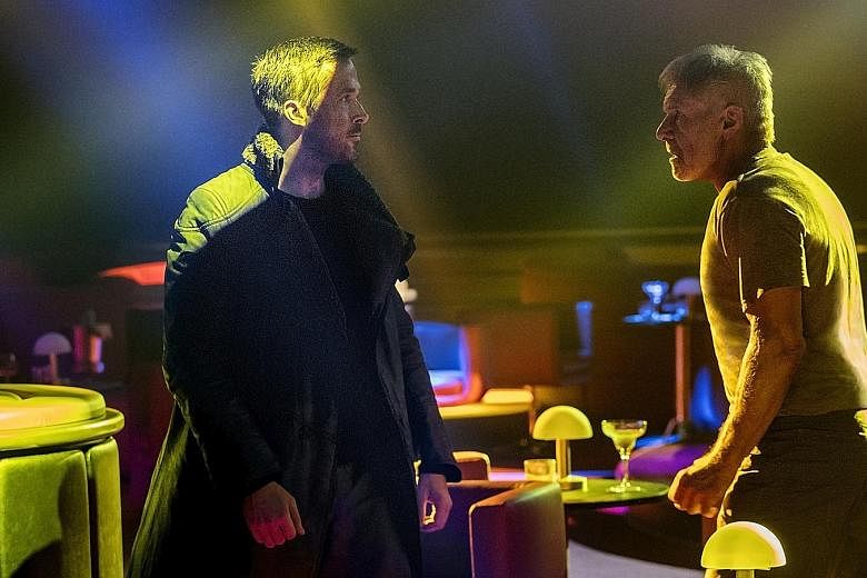 Blade Runner 2049 stars Ryan Gosling (left) and Harrison Ford.