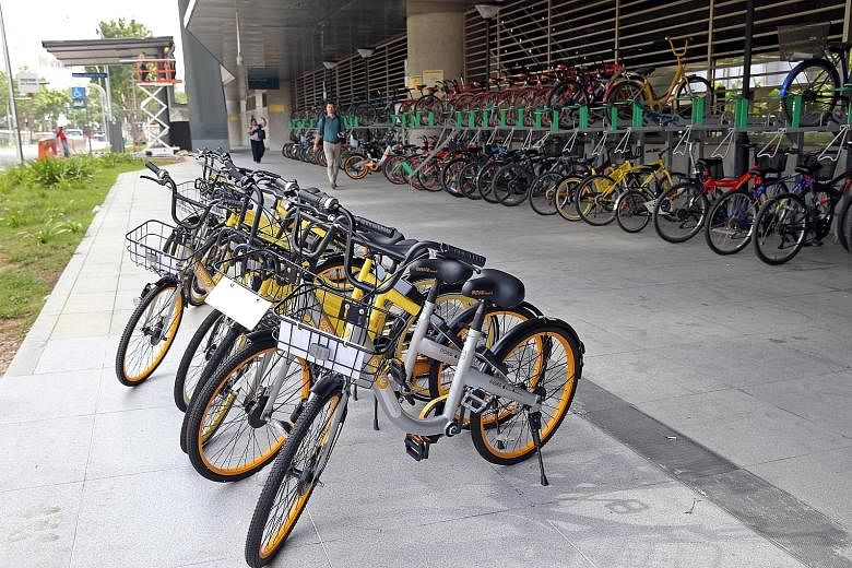 The agreement that bike-sharing firms signed will require their bikes to be parked within designated zones in Housing Board estates, parks and park connectors, and at MRT stations and bus stops.