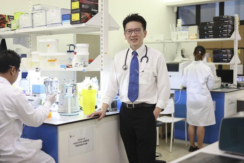 Dr Tan Min-Han, founder and CEO of Lucence Diagnostics, which has pioneered a liquid biopsy to easily detect nasopharyngeal cancer by examining a patient's blood. Through zooming in on a DNA fragment of the cancer-causing Epstein-Barr virus called BamHI-W