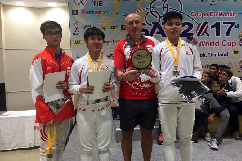 Fencing Singapore men's foil team reach firstever podium finish in
