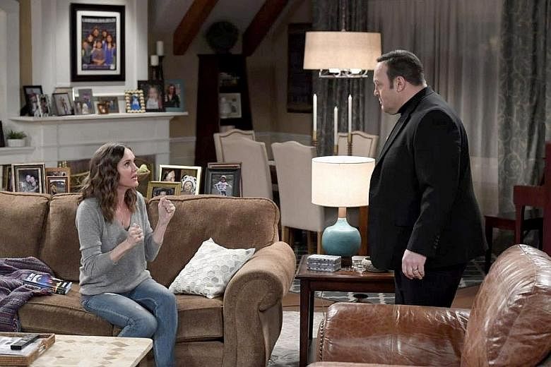 Donna, wife of Kevin in the Kevin Can Wait sitcom and played by Erinn Hayes (above left, with co-star Kevin James), was revealed to have died in the second season.