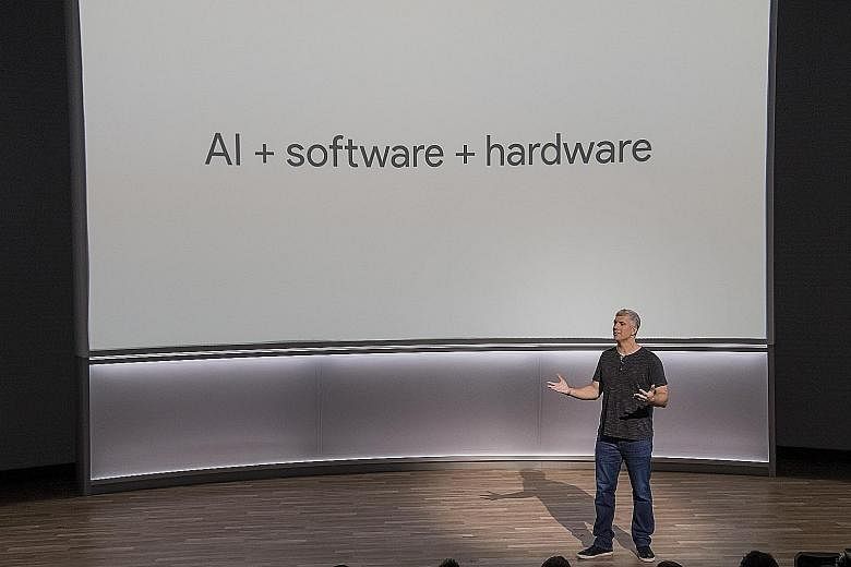 Google senior vice-president of hardware Rick Osterloh speaking during a product launch event in San Francisco last week when the company unveiled the second generation of its own devices.