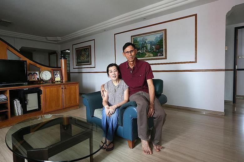 Mr Yang Chin Hong has been putting money into his wife Ng Ah Choo's Central Provident Fund account since 2011, and the couple now have about $166,000 each in their CPF accounts, the prevailing full retirement sum recommended by the Government.