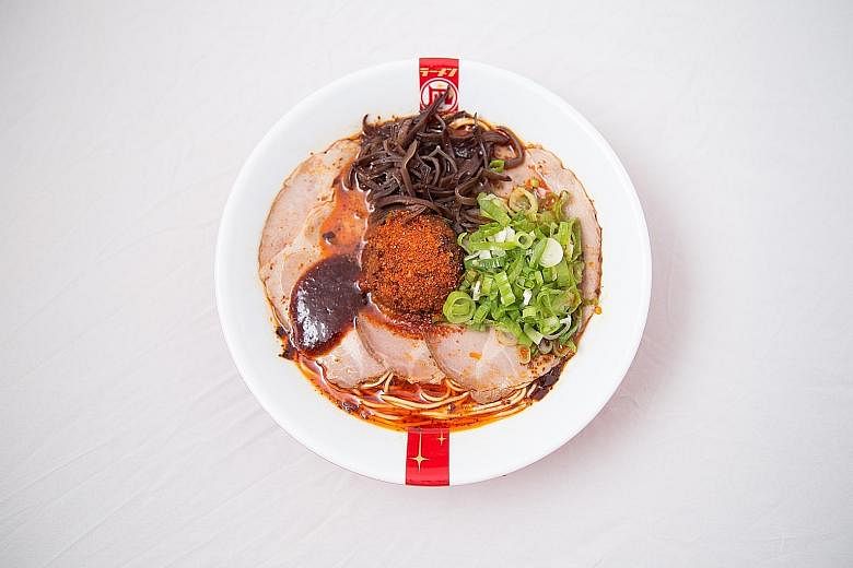 Three of Ramen Nagi's signature ramen are (from left) Spicy Red King, Black King and Butao King.