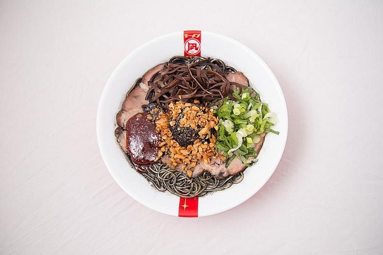 Three of Ramen Nagi's signature ramen are (from left) Spicy Red King, Black King and Butao King.