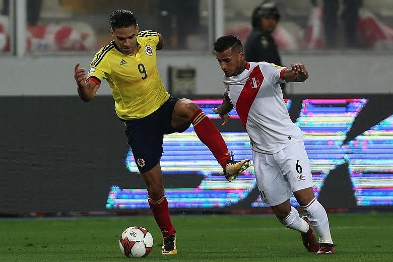 Colombia captain Radamel Falcao (left) admitted telling his Peruvian opponents that a draw would benefit both sides in their World Cup qualifier on Tuesday, but insisted that the 1-1 draw was fairly contested throughout.