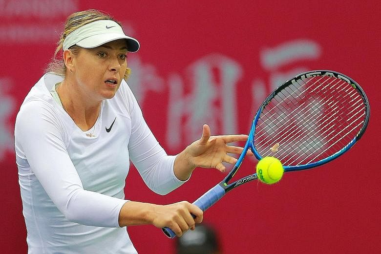 Maria Sharapova sweeping past defending champion Peng Shuai 6-3, 6-1 in 78 minutes yesterday. She will play world No. 102 Aryna Sabalenka, 19, of Belarus in today's final.