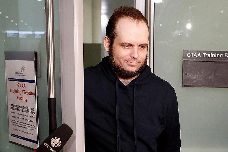Mr Joshua Boyle arriving at Toronto Pearson International Airport last Friday, nearly five years after he and his wife were abducted in Afghanistan by the Taleban-allied Haqqani network.