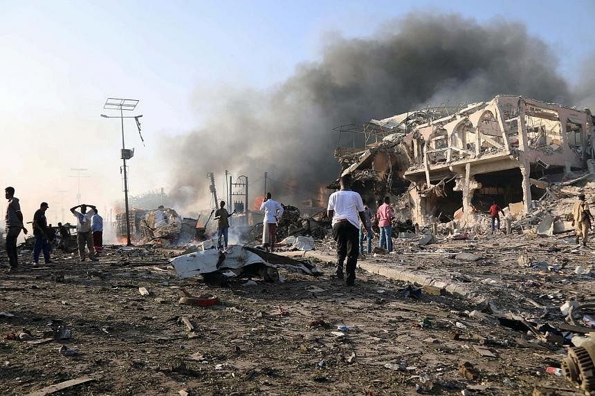 The devastating blast, caused by a truck loaded with explosives, took place in the Hodan district - a bustling commercial part of Mogadishu, Somalia, with many shops, hotels and businesses. The explosion was outside the Safari Hotel, a popular place 