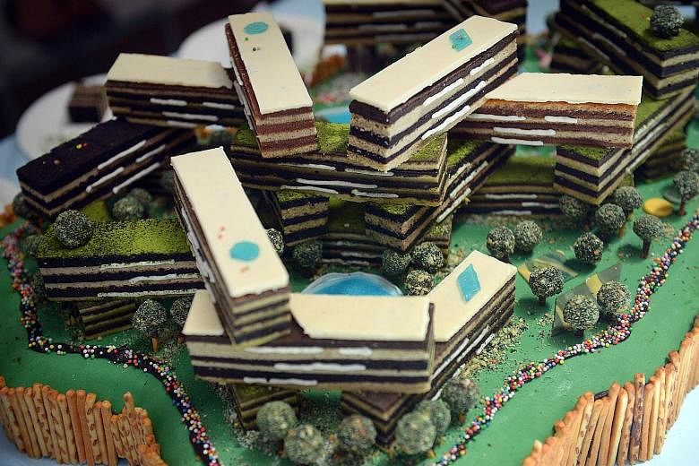 Cake creations at The Great Architectural Bake-Off last Saturday included those inspired by local condominium The Interlace, the Esplanade and Gardens by the Bay.