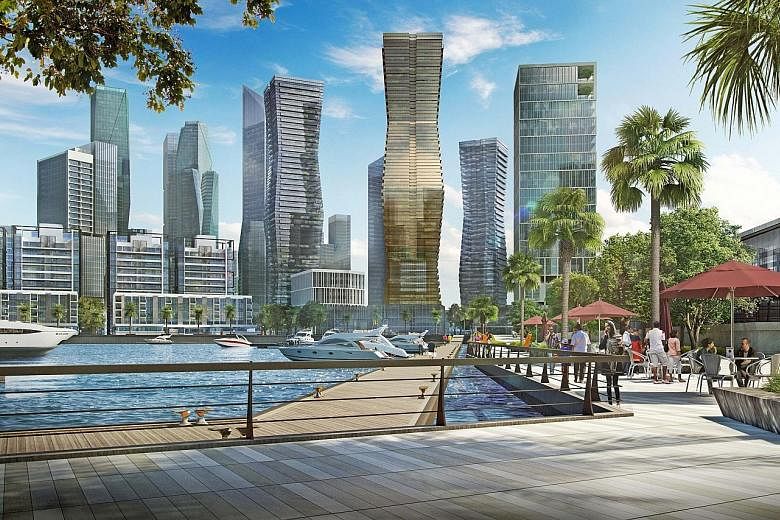 Top and above: Artist's impressions of the future Colombo Port City development on reclaimed land that will reshape the city centre. Once completed, the US$1.4 billion (S$1.89 billion) Chinese-funded project will cover 269ha and include a financial c