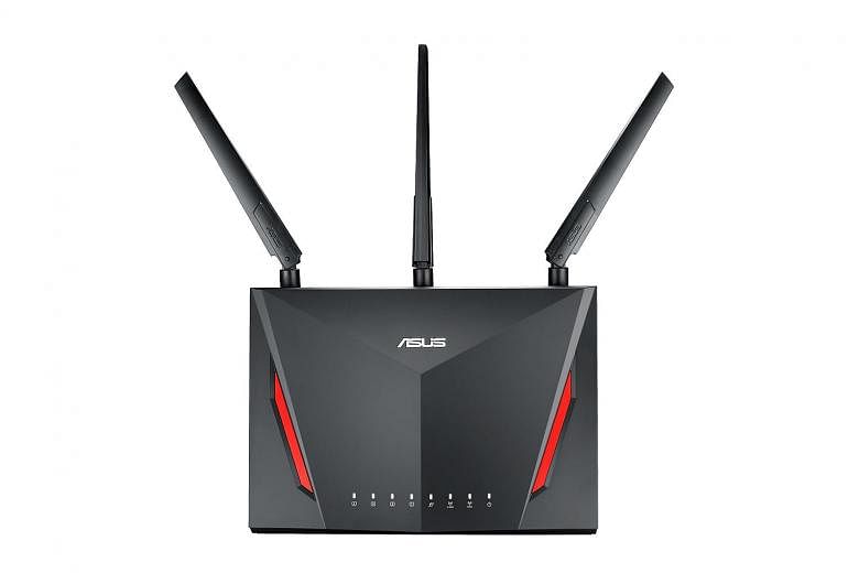 The AC86U dual-band router is bundled with features like free access to the WTFast private network that can improve network latency for popular online games, as well as software to detect malware, block infected devices from accessing the Internet, a