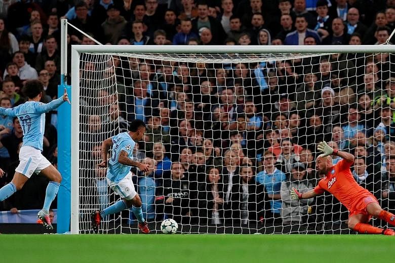 Manchester City forward Gabriel Jesus slotting past Napoli 'keeper Pepe Reina in the 13th minute to put his side two up. With their 2-1 win, City sit pretty atop Group F as they remain undefeated so far this season.