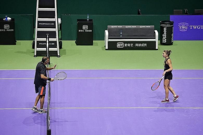 The Straits Times' Rohit Brijnath was a little apprehensive about facing world No. 1 Simona Halep at the Indoor Stadium. But after two tie-breakers with the Romanian star, his nerves gave way to appreciation as she showed flashes of her mastery over 