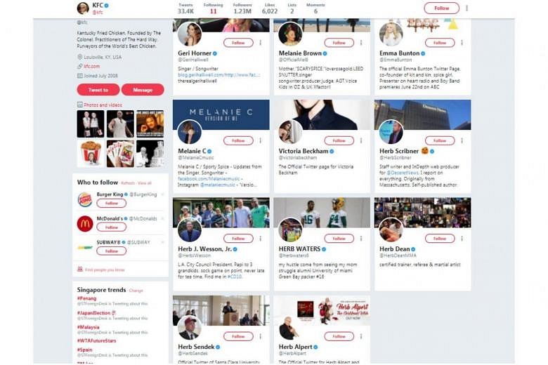 KFC Quietly Followed The 5 Spice Girls And 6 Guys Named Herb On Twitter ...