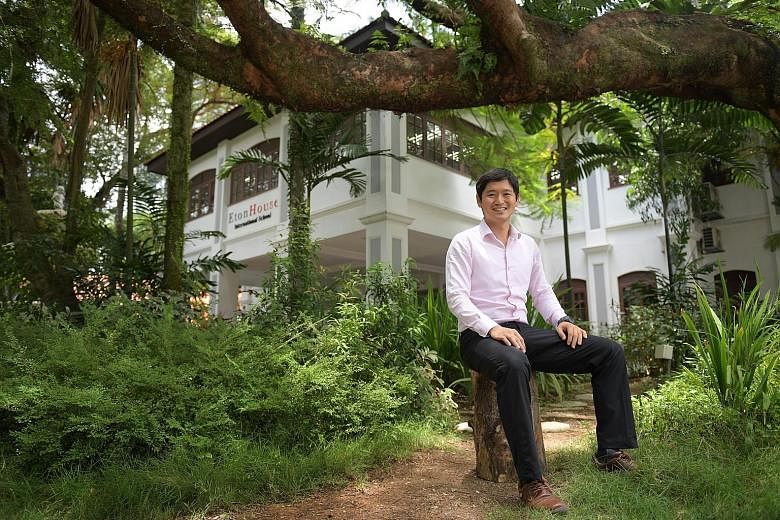 Mr Ng Yi Xian, seen here at the EtonHouse school in Thomson Lane, says the challenge now is how to take on a more regional role while looking after the Singapore operations. EtonHouse now has some 100 schools in 12 countries with 12,000 students.