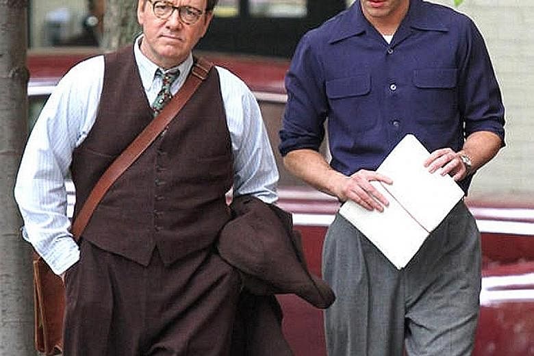 Kevin Spacey (far left) and Nicholas Hoult star in Rebel In The Rye, a new film about J.D. Salinger released in theatres last month.
