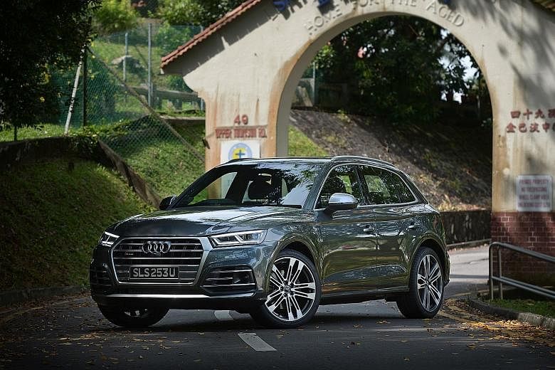 The Audi SQ5 has plenty of grunt from its turbocharged 3-litre V6, bristling with 500Nm of torque from 1,370rpm.