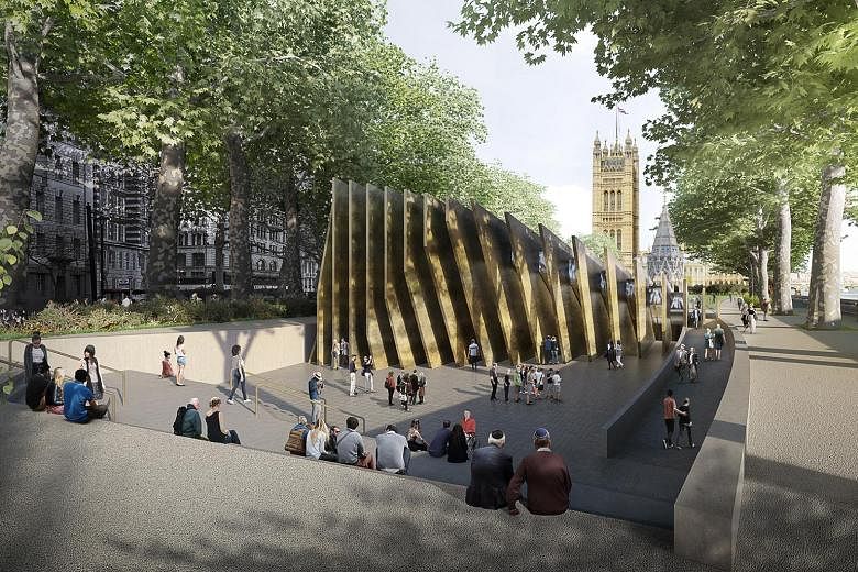 London's planned Holocaust memorial (above and left), designed by a team led by Ghanaian-British architect David Adjaye.