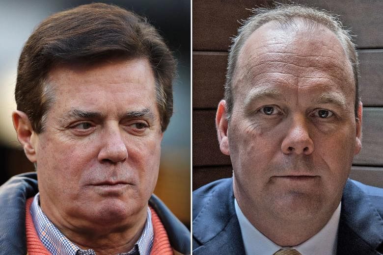 Paul Manafort (left) and Rick Gates allegedly laundered tens of millions of dollars earned from their work for a pro-Moscow Ukrainian politician.