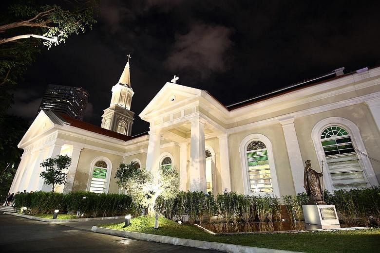 Left: The Cathedral of the Good Shepherd had many of its original architectural elements retained. Above: Mr Cheong Keng Hooi, owner of The Warehouse Hotel, a former godown along the Singapore River.