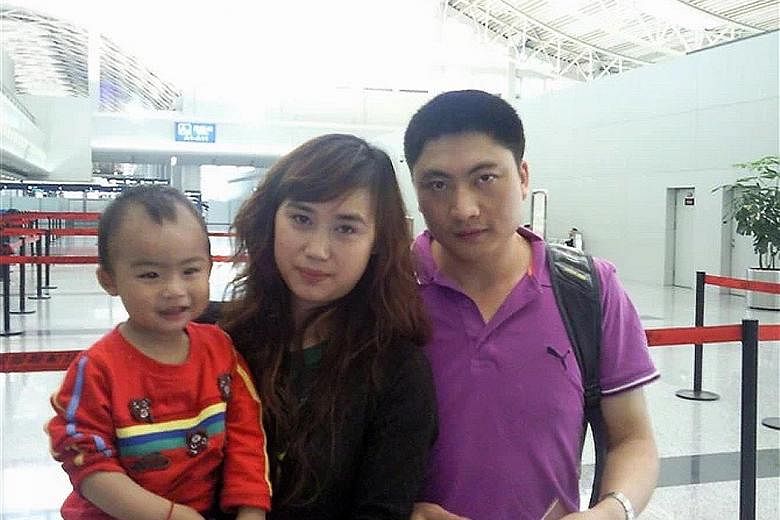 Chinese national Gu Ziqiang, his wife Kong Ling Hui and their older son Gu Sifan in 2010. Mr Gu, who was working in Singapore as a bus driver, had slipped into a coma after being admitted for day surgery in 2012 to treat a nasal obstruction.