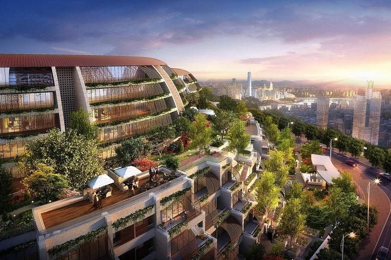 The 126-unit Eling Residences (artist's impression), sited at the peak of Eling Hill in Chongqing's Yuzhong district. The other project in the tie-up is mixed development Chongqing Huang Huayuan in the same district.