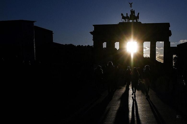 Berlin's Brandenburg Gate. German President Frank-Walter Steinmeier noted that both Germany and Singapore believe in the benefits of an open and interconnected world, rather than a "small-island mentality".