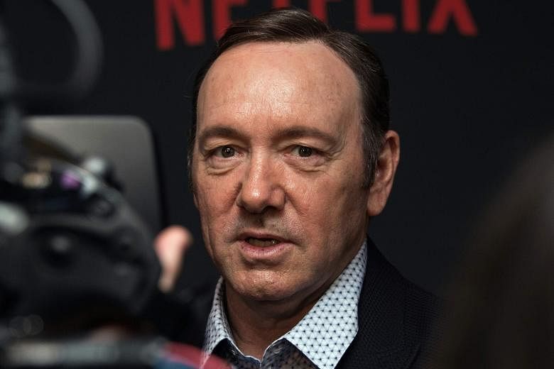 Kevin Spacey (above, left) and Harvey Weinstein are separately embroiled in ongoing sexual scandals, with Spacey accused of trying to rape a 15-year-old boy and making advances on a 14-year-old, and police investigating allegations of Weinstein's dou