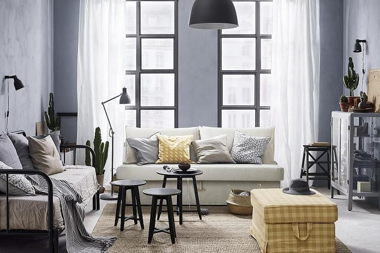 About 7,000 products from Ikea, including furniture (above) and home accessories such as tealights (left), are available online.
