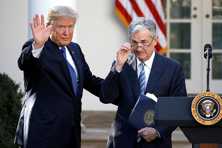 President Donald Trump with Mr Jerome Powell, his nominee to become chairman of the US Federal Reserve, at the White House in Washington last Thursday.