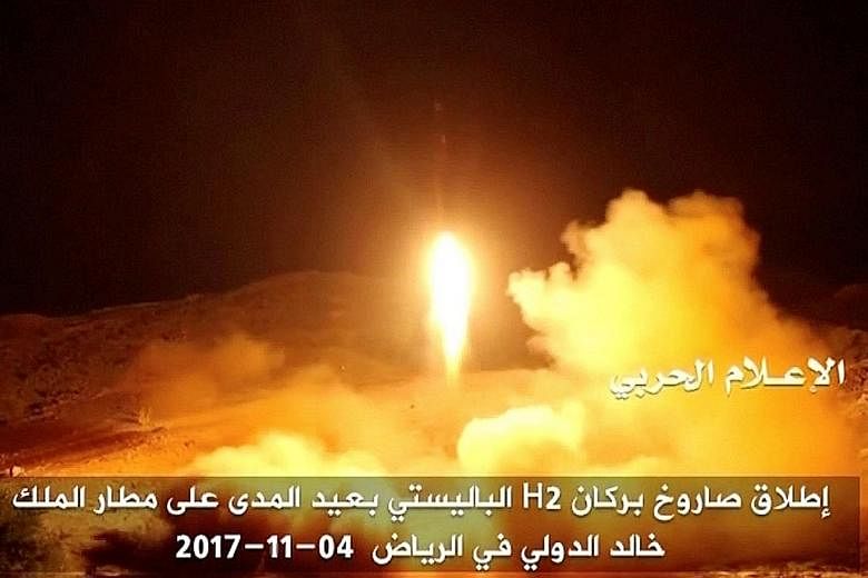 The launch of a ballistic missile aimed at the Riyadh airport last Saturday, according to Yemeni Al Masirah TV station.