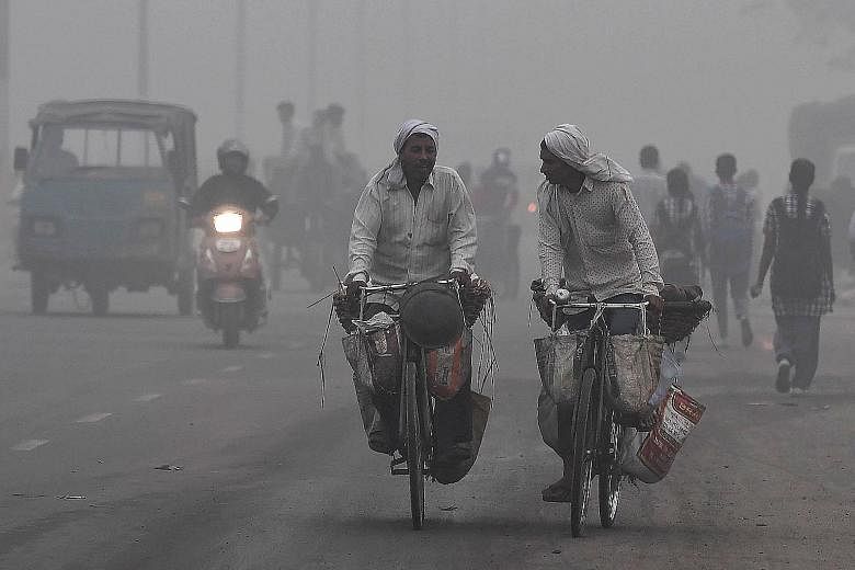 Residents woke up to heavy smog in New Delhi yesterday as the air quality in the world's most polluted capital city reached hazardous levels. The website of the United States Embassy in India said levels of fine pollutants known as PM2.5 - which are 