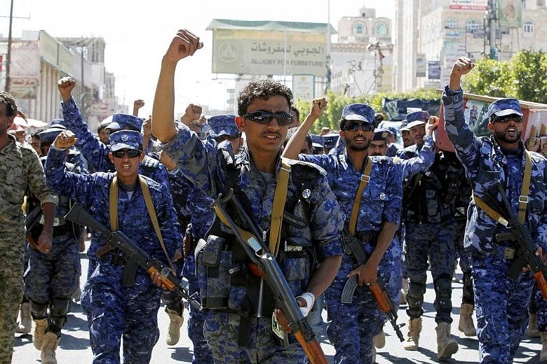 Iranian-backed Houthi rebels (above) have fought against the Saudi-led military coalition in Yemen since 2015.
