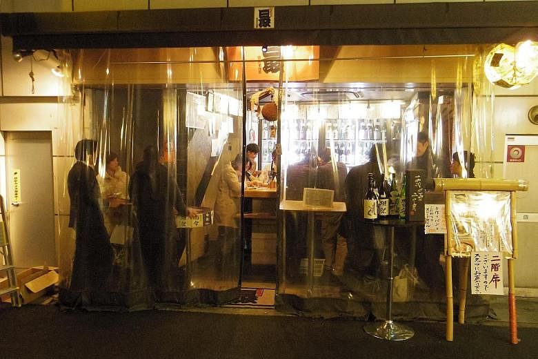 Retirees begin their day with a breakfast of beer and nibbles in one of Osaka's neighbourhood districts. Drinking on your feet, or tachinomi in Japanese, is a deep-rooted casual dining subculture in the typically tight-suited society that has a code 