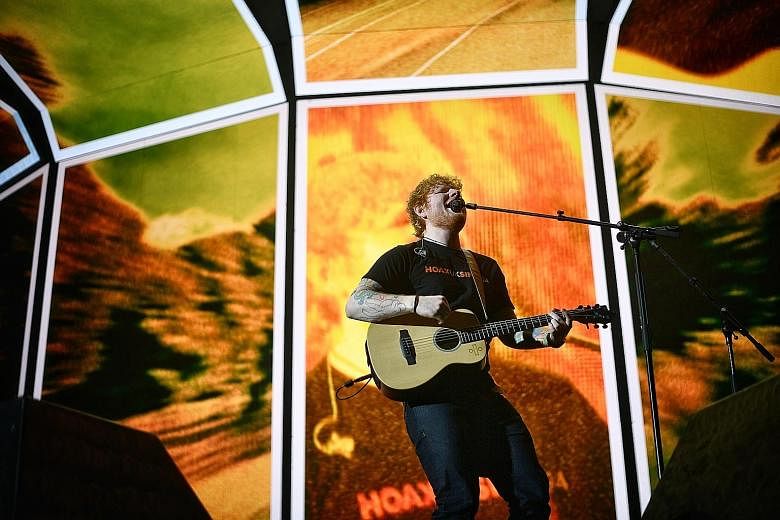 Ed Sheeran's show saw him belting out songs like Perfect, Photograph and smash hit Shape Of You. During the 90-minute set, the crowd, ranging from pre-teens with their parents to middle-aged men, sang along whenever the singer prompted them.