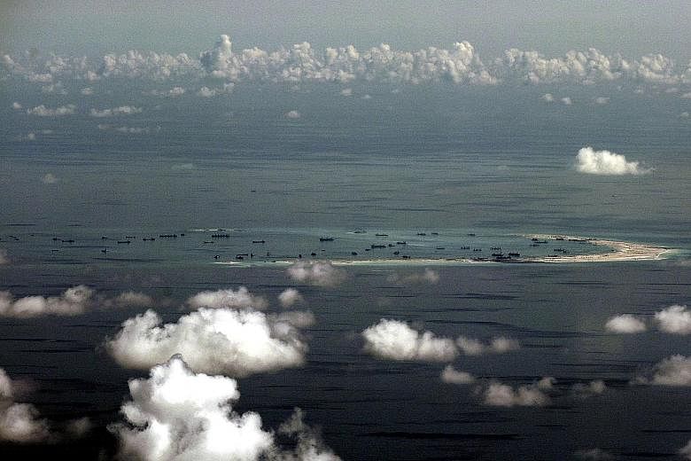 China allegedly carrying out land reclamation in Mischief Reef, in the disputed Spratly Islands in the South China Sea, in this 2015 photo. Instead of focusing on what the parties cannot and should not do, perhaps they should focus on what they agree