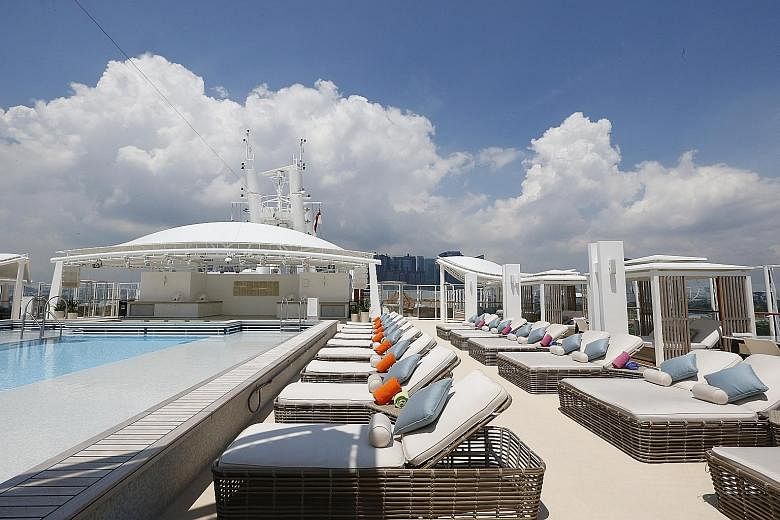 The Dream Palace section of the Genting Dream features a private sun deck and pool, and butler services. With room for 3,352 passengers, the luxury ship is the largest one yet to call Singapore its long-term home port.
