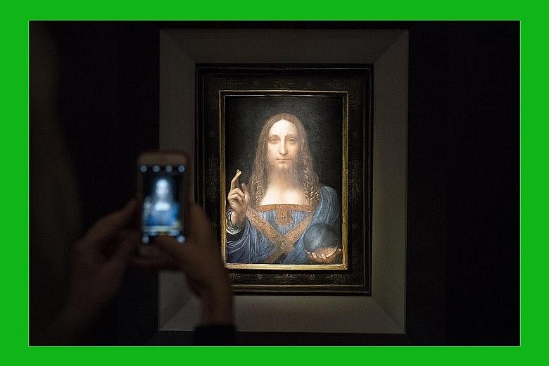 The painting, Salvator Mundi, depicts Jesus holding a transparent crystal orb in his left hand.