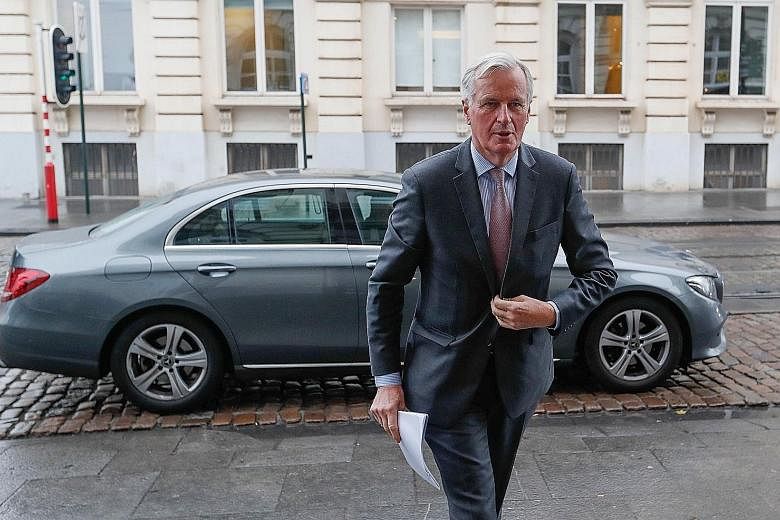 The European Union's chief Brexit negotiator Michel Barnier arriving at a conference at the Centre for European Reform in Brussels yesterday.