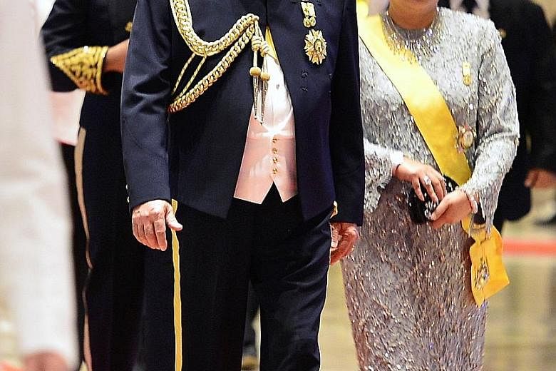 Sultan Ibrahim Sultan Iskandar arriving at a royal banquet in Brunei last month. The Sultan made the statement in conjunction with his 59th birthday.