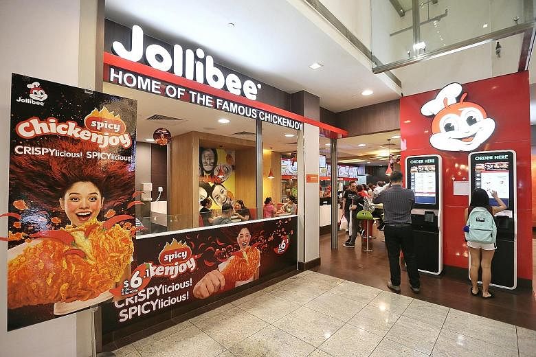 Jollibee's outlet at Square 2 in Sinaran Drive. The Manila-based company will open its sixth store in Singapore in Jurong East in April next year, and plans to open more outlets in the next five years.
