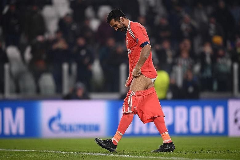 No, Juventus' goalkeeper Gianluigi Buffon's shorts are not too loose. The Italian is taking them off at the end of the match to throw into the crowd along with his gloves.