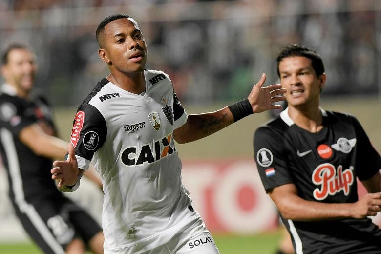 Robinho after scoring for Atletico Mineiro in April. He is appealing against his sentence.