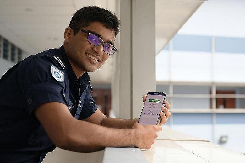 Corporal Hashir Zahir spent close to 100 hours on his days off scouring the Internet to find out more about app development, and took about three weeks to come up with the first version of his app in March. The app is scheduled to be tested islandwid