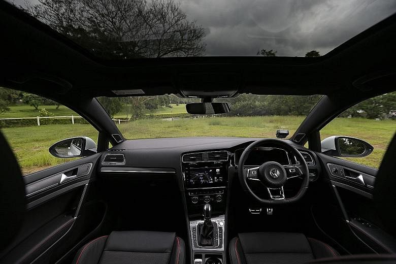 The Golf GTI has a new face, which includes the GTI red line running into the headlamp housing. Inside, the infotainment touchscreen is friendlier and more logical.
